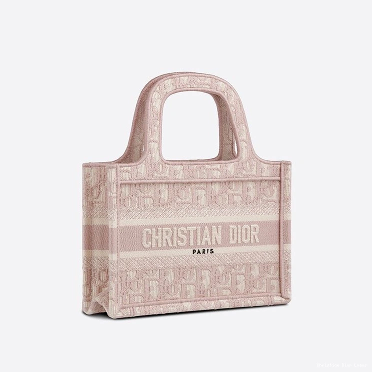 Cheap Dior Mini Motif Oblique Pink Canvas Tote Book 0802 Luxury